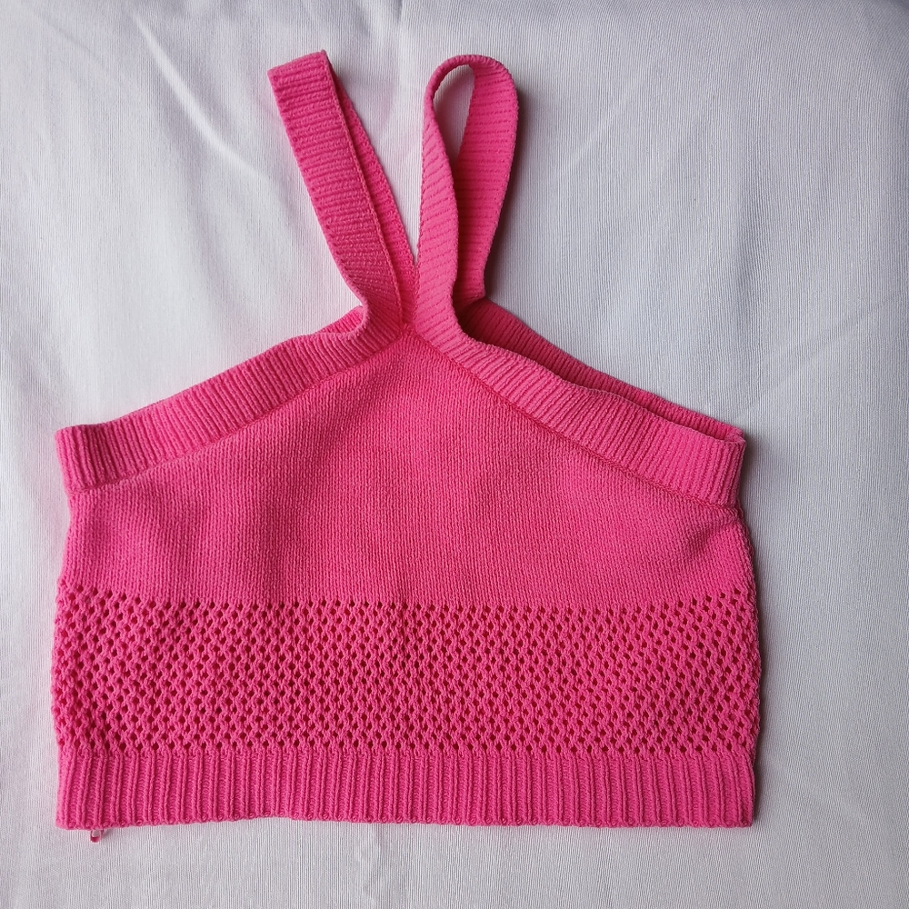 Zara Pink Knit Crop Top Sz‎ S